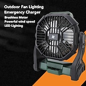 economico Luci e lanterne da campeggio-1 luce portatile da campeggio per esterni, ventilatore per esterni, power bank di emergenza, ventilatore con ricarica USB, batteria a lunga durata, tre livelli di oscuramento, quattro livelli di velocità del vento