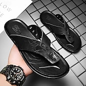preiswerte Urlaubsandalen-Moderne Flip-Flops aus hellbraunem Kunstleder für Herren mit doppelten Aussparungen und verstellbaren Riemen – vielseitiges Schuhwerk für Komfort im Alltag