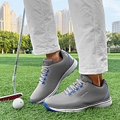 preiswerte Herren Golfschuhe-Herren Performance Golf Sneaker in Weiß mit roten Schnürsenkeln, atmungsaktive Mikrofaser, ideal für Amateurgolfer