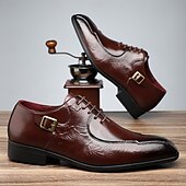abordables Officiel-Richelieus de luxe pour hommes en similicuir poli beige avec motif floral en relief - parfaits pour les occasions formelles et les réunions d&#039;affaires