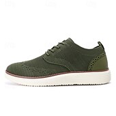 cheap Men&#039;s Sneakers-Men&#039;s Breathable Knit Brogue Sneakers - Casual Lace-Up Lightweight Shoes for Daily Wear &amp; Walking