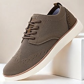 cheap Men&#039;s Sneakers-Men&#039;s Breathable Knit Brogue Sneakers - Casual Lace-Up Lightweight Shoes for Daily Wear &amp; Walking