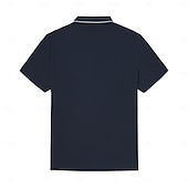 economico T-shirt e Canottiere Elite da Uomo-Per uomo Maglietta Manica Corta Colletto ripiegato Scollo a V Estate Primavera Maglieria Vacanza Vintage con finiture bianche Scuola Allenamento All&#039;aperto Bianco Blu marino Grigio chiaro Maglietta