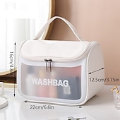 cheap Luggage &amp; Travel Storage-Makeup Bag Transparent Large Capacity, Waterproof Travel Toiletry Bag for Women, Portable Handheld Cosmetic Organizer