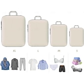 cheap Luggage &amp; Travel Storage-4-Piece Compression Packing Cubes Set for Travel, Luggage Storage and Organizer, Clothes, Toiletries, and Bag Organizer for Travel Essentials