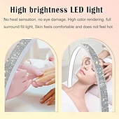 baratos abajur-Luz de meia lua para mesa de unha, lâmpada de arco de unha de 21,5 pol./29,5 pol. 39 W com controle de fio/remoto, luzes de tecnologia de unhas de 3 modos de cor, lâmpadas brilhantes, para