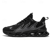 preiswerte Herren Laufschuhe-Sportliche Herren-Sneaker, auffälliges Flammen-Design in Schwarz und Rot, Sportschuhe zum Laufen und fürs Fitnessstudio