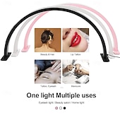 baratos abajur-Luz de meia lua para mesa de unha, lâmpada de arco de unha de 21,5 pol./29,5 pol. 39 W com controle de fio/remoto, luzes de tecnologia de unhas de 3 modos de cor, lâmpadas brilhantes, para