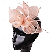 abordables Tocados-Tocados Lino Artificial Plumas Boda Fiesta de Noche Elegante Boda Con Pluma Celada Sombreros