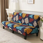 baratos Capa do sofá futon.-capa de sofá sem braços em tecido jacquard, capa de sofá para decoração de ano novo, protetor elástico, capa de banco