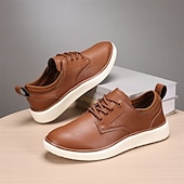 cheap Men&#039;s Sneakers-Men&#039;s Navy Blue Leather Oxford Shoes – Classic Lace-Up Dress Shoes for Business &amp; Formal Events
