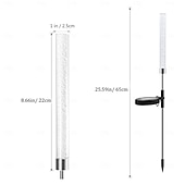 tanie Światła ścieżki i latarnie-Lampy solarne do ścieżek zewnętrznych, oświetlenie tarasowe, 2 sztuki lamp solarnych, lampy rurowe, akrylowe, wodoodporne, rgb, zmieniające kolor, lampa solarna