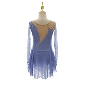 olcso Műkorcsolya ruhák-Kűrruha Női Lány Klizanje na ledu Ruhák Világos bíbor Kollázs Hüvelykujj bújtató Háló Spandex Nyúlós Edzés Gyakorlat Professzionális Kűrruhák Melegen tartani Kristály / Strassz Hosszú ujj