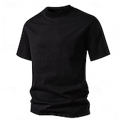 economico Magliette casual da uomo-Per uomo Maglietta Camicia a Maniche Corte Manica Corta Girocollo Estate Semplice Moda Designer Essenziale Classico Vacanza Streetwear Uscire Nero Bianco Grigio chiaro Maglietta Top per Uomo