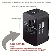 levne Domácí přístroje-univerzální cestovní adaptér multikolíková zástrčka duální port USB napájecí zásuvka nabíječka konvertor eu us uk au zástrčka k dispozici
