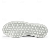 baratos Sapatos de Golfe Masculinos-Sapatos de golfe brancos ultraleves masculinos com detalhes em azul, material de microfibra, ajuste confortável para jogadores de golfe profissionais