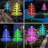 olcso Pathway Lights &amp; Lanterns-2/4 db 5 szintes napelemes led kerti lámpa medúza száloptikás gyeplámpák vízálló kültéri kerti lámpa udvari sétányhoz karácsonyi esküvői kemping party dekoráció