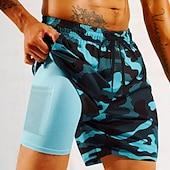 economico Stampa Geometrica-Per uomo Mimetico Pantaloncini foderati Pantaloncini da bagno 2 in 1 Pantaloncini da mare Misura del girovita medio Hawaiano Vacanza Ferie Abbigliamento mare Tasche Laterali Con Fodera a Compressione