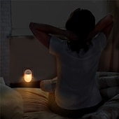 tanie włączana lampka nocna-pilot led lampka nocna salon sypialnia dekoracja lampka nocna ciepła poświata przełącznik światła ochrona oczu bez migotania uk usa ue wtyczka zasilania 1 szt.