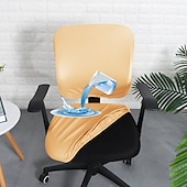 preiswerte Wasserdichte Abdeckung-Stretch-Stuhlbezüge für Computerstühle, wasserdicht, Kunstleder, geteilter Bürostuhlbezug, Gaming-Sessel, Sitzbezug, schmutzabweisend, abnehmbar