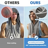 billiga Hemma kläder-Kylande hoodie handduk absorberande snabbtorkande kylhanddukar för nacke och ansikte UV-solskydd kylande nacke wraps sporthuvud kylhandduk varmt väder