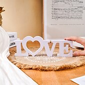 Недорогие Статуи-Белая буква «любовь» для украшения стола, отдельно стоящая вывеска из ПВХ, романтическое украшение на день святого Валентина, свадьбу, годовщину, теплое украшение для рабочего стола в помещении для