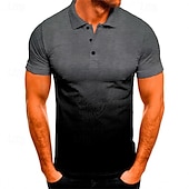 preiswerte Bedrucktes Poloshirt für Herren-Herren Grafik Poloshirts Golfshirt Kurzarm Polo-Shirts Hemden mit Kragen Business-Casual Urlaubskleidung Formelle Kleidung Knöpfe 3D-Druck Schwarz / Rot Schwarz / Weiß Schwarzgrau
