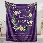 abordables Couvertures et plaids-couverture fête des mères, une lettre à maman, cadeau fête des mères, couverture douce et confortable, cadeau parfait pour maman, motif floral ou cœur, chaud et confortable
