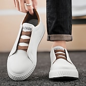 economico Casuale-Per uomo Sneakers Scarpe Bianche Pelle PU Traspirante Confortevole Antiscivolo Allacciatura Nero Bianco Blu Autunno Inverno
