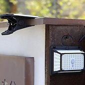 abordables luz del gabinete-Lámpara solar de pared para exteriores, instalación portátil, rango de iluminación conveniente, carga solar de múltiples ángulos, adecuada para patios, cercas de villas, luces solares con clip