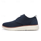 cheap Men&#039;s Sneakers-Men&#039;s Breathable Knit Brogue Sneakers - Casual Lace-Up Lightweight Shoes for Daily Wear &amp; Walking