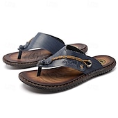 economico Infradito da Vacanza-infradito da uomo in similpelle marrone di lusso con design in rilievo e cinturino intrecciato - calzature comode e di alta qualità per uscite casual ed eleganti