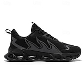 preiswerte Herren Laufschuhe-Sportliche Herren-Sneaker, auffälliges Flammen-Design in Schwarz und Rot, Sportschuhe zum Laufen und fürs Fitnessstudio