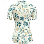 abordables Maillots de mujer-Mujer Maillot de Ciclismo Flor Manga Corta Bicicleta Camiseta Maillot con 3 bolsillos traseros MTB Bicicleta Montaña Secado rápido Diseño Anatómico Capilaridad Transpirable Deportes Amarillo Rosa Azul