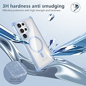 ieftine Carcasă Samsung-telefon Maska Pentru Samsung Galaxy S24 Ultra Plus S24 FE S23 Ultra Plus S22 Plus Ultra Capac Spate Magnetic Acceptă încărcarea fără fir Anti Șoc Retro PC