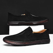 Χαμηλού Κόστους Slip-On Καθημερινά Παπούτσια-ανδρικά μπεζ σουέτ slip-on loafers – χειροποίητα casual παπούτσια μοκασίν για καθημερινή χρήση