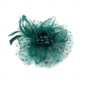 baratos Capacete de Casamento-Peça para Cabeça Tule Penas Casamento Festa de Noite Elegante Casamento Com Penas Capacete Chapéu