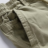 economico Vacanza-Per uomo Pantaloncini cargo Shorts Pantaloncini Estivi Multi-tasche Tasca con Patta Semplice Comodità Indossabile Lunghezza al ginocchio All&#039;aperto Sport Quotidiano Moda Casual Nero Cachi