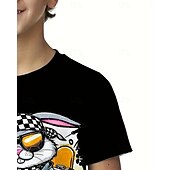 お買い得  男の子のイースター衣装-男の子 3D バニー Tシャツ Ｔシャツ 半袖 夏 春 ファッション ベーシック 子供 4〜12年 クルーネック アウトドア カジュアル 日常 レギュラー