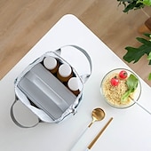 cheap Outdoor Recreation-Imitation Hemp Insulated Lunch Bag – Portable Handheld Food Carrier for Students, Fresh-Keeping Picnic Tote
