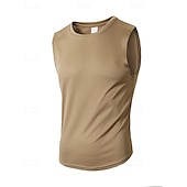 preiswerte Fitness Tank-Tops-Herren Tank Top Weste Unterhemd Ärmelloses Shirt Ärmellos Rundhalsausschnitt Sommer Einfach Mode Designer Basic Urlaub Straße Ausgehen Schwarz Weiß Wein Top T-Shirt für Herren
