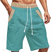 baratos Shorts de moletom-Homens calções atléticos Shorts de moletom Calção Shorts de verão Bolsos Com Cordão Cintura elástica Bloco de cor Conforto Respirável Curto Ao ar livre Esportes Clássico Casual Preto Azul