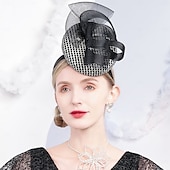 olcso Partikalapok-kalapok tüllszálas tányér / cloche kalap csészealj kalap pillbox sapka esküvői tea party elegáns esküvő szalagokkal fejdísz fejfedő