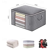 cheap Clothing &amp; Closet Storage-4-Pack Heavy-Duty Storage Bags with Zipper Under Bed Storage Waterproof Moving &amp; Travel Storage Organizers Foldable Reinforced Handles for Clothes, Bedding,Blankets Space-Saving,Vertical Style