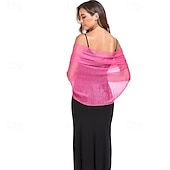 voordelige bruiloft gast wraps-Damesomslag Elegant Mouwloos Polyester Bruiloftsomslagen Met Pure Kleur Voor Feest Lente zomer