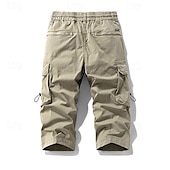 economico Classico-Per uomo Pantaloncini Cargo Capri Pantaloni capri Coulisse Elastico in vita Multi-tasche Semplice Comodità Indossabile Lunghezza al polpaccio All&#039;aperto Sport Quotidiano Moda Casual Nero Cachi