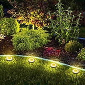 Недорогие Наземные огни-4шт 2шт 1шт 8 W Светодиоды на солнечной батарее Солнечная батарея Водонепроницаемый с функцией освещения Тёплый белый Холодный белый 1.2 V Уличное освещение двор Сад 8 Светодиодные бусины Новый год