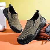 billiga Slip-ons och loafers till herrar-moderna slip-on-sneakers för män, grå mesh med elastisk slingring, snygga och bekväma urbana skor