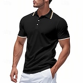 billige Klassisk poloskjorte for menn-Herre Golf skjorte Piké poloskjorter Virksomhet Avslappet Ribbet polokrage Kortermet Mote Grunnleggende Helfarge Knapper Sommer Vår &amp; Vinter Normal Mørkegrå Sjø blå Svart Hvit Lysegrønn Rød Golf