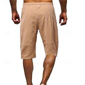 baratos Clássico-Homens Calção Shorts de linho Shorts de verão calções capri Shorts de praia Bolsos Com Cordão Cintura elástica Tecido Conforto Respirável Comprimento da panturrilha Férias Feriado Praia Havaiana Boho